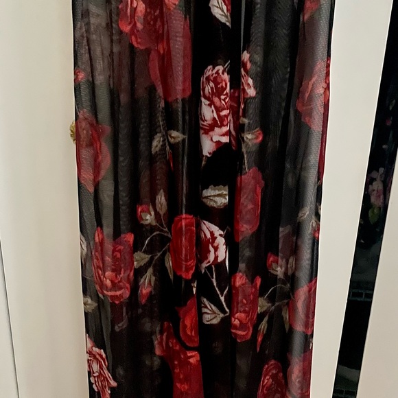 Charlotte Russe one piece rose mesh lined pants jumpsuit suit fitted xs - Picture 7 of 10